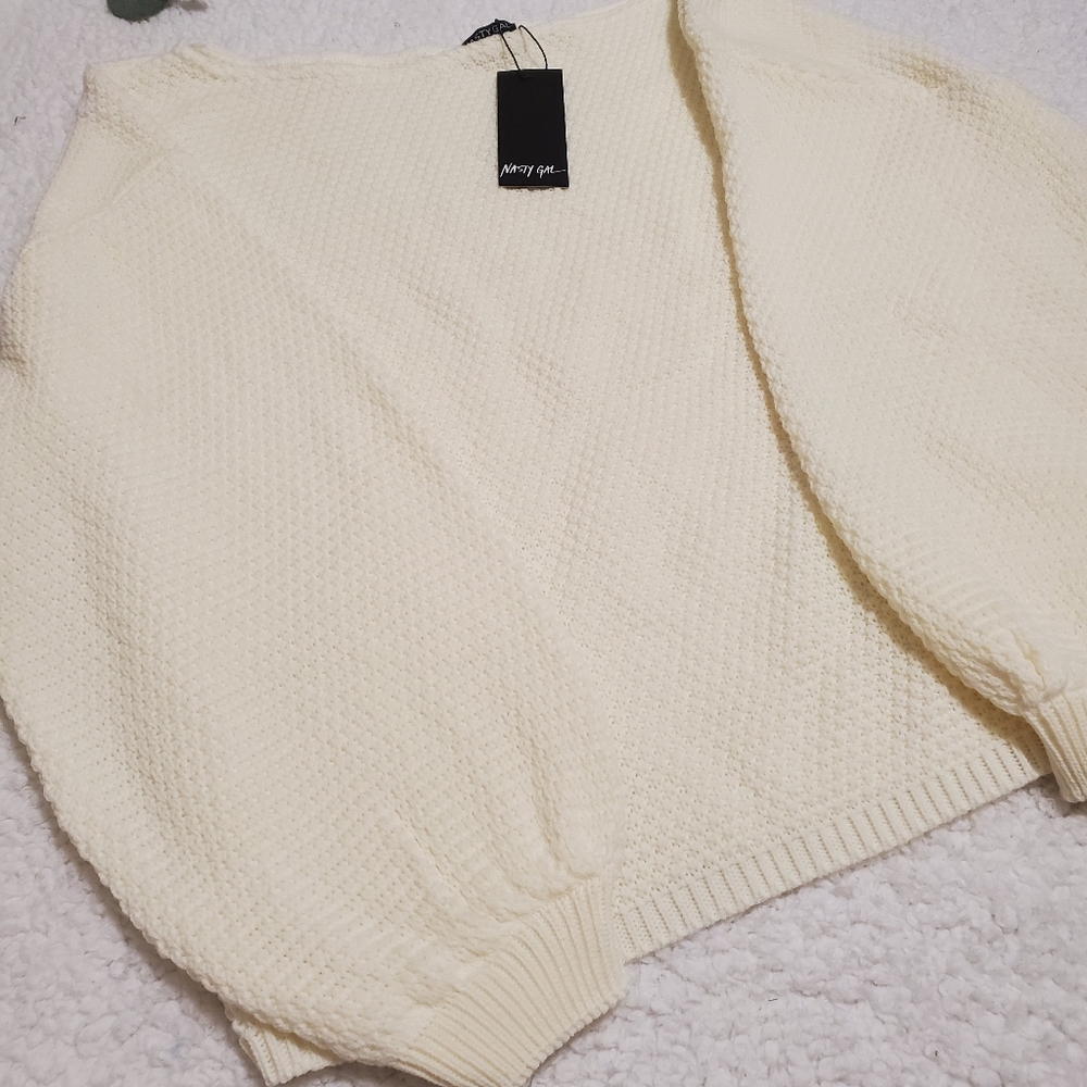 NWT Nasty Gal Knitted Sweat with Parachute Sleeves